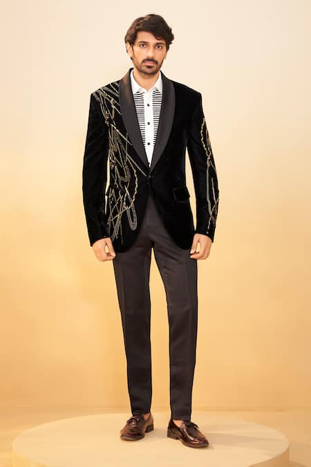 Millionaire Metallic & Cut Pearl Embroidered Suit Set