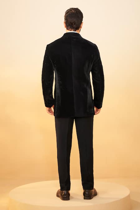 Millionaire Velvet Zari Embroidered Suit & Trouser Set