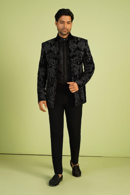 Millionaire Embroidered Bandhgala Set 