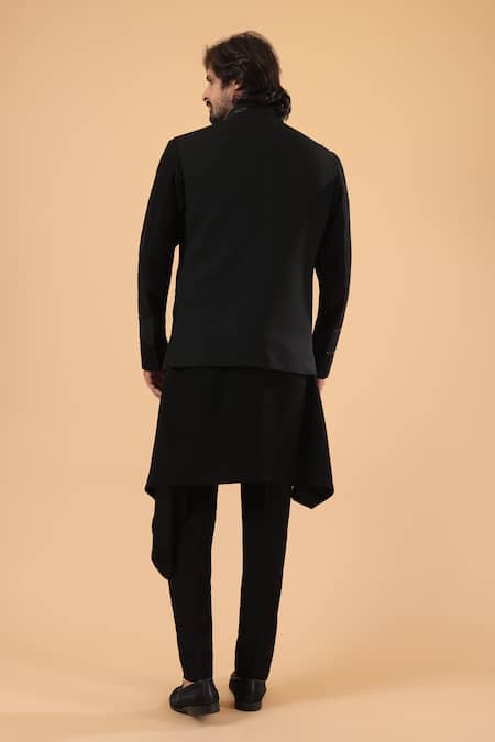 Millionaire Plited Zip Closure Bundi Kurta Set 