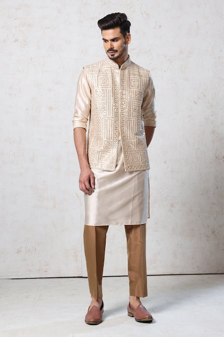 Millionaire Mirror Work Bundi Kurta Set 