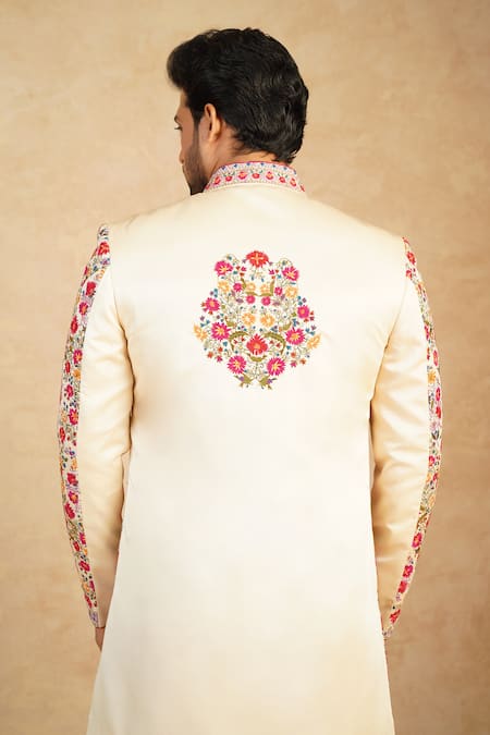 Millionaire Floral Thread Work Sherwani Jacket Set 