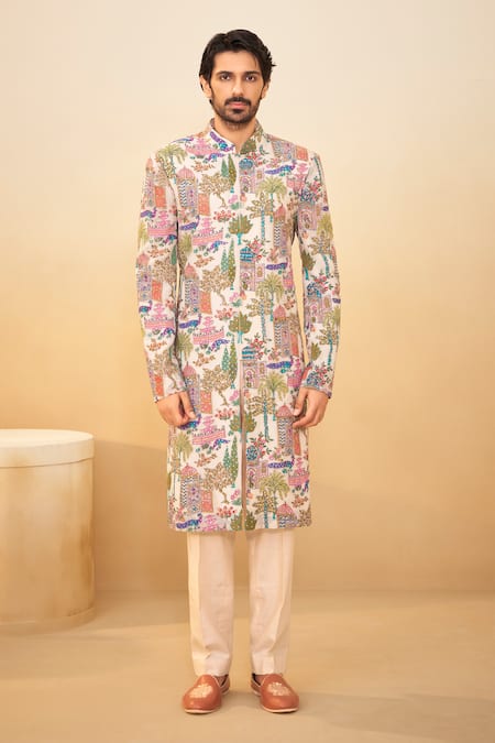Millionaire Thread Work Sherwani & Pyjama Set 