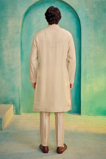 Millionaire Thread Embroidered Mirror Work Kurta Pyjama 