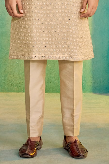 Shop Millionaire Beige Organza Embroidery, Mirrors Thread Work Kurta Pyjama Online at Aza Fashions Shop_Millionaire_Beige Organza Embroidery, Mirrors Thread Work Kurta Pyjama _Online_at_Aza_Fashions