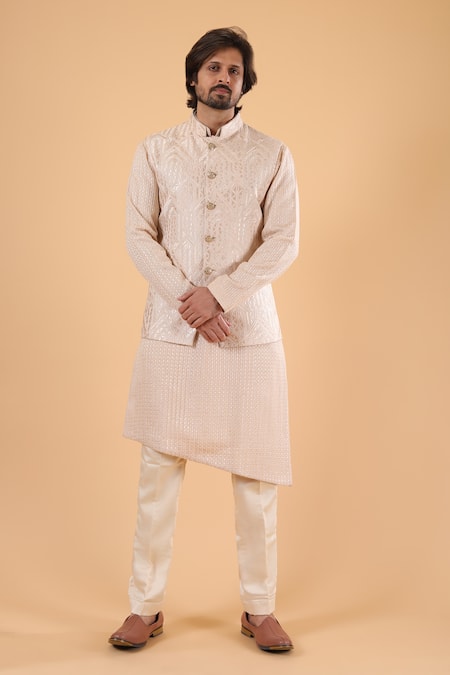 Millionaire Lucknowi Handwork Bundi Kurta Set 