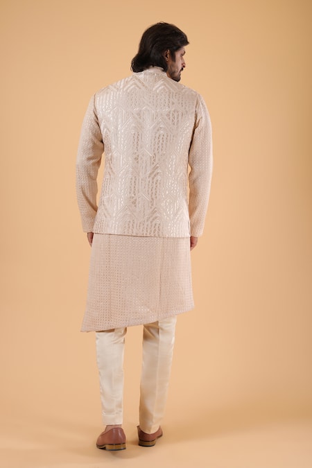 Millionaire Lucknowi Handwork Bundi Kurta Set 
