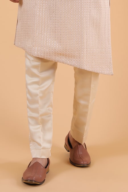 Buy_Millionaire_Beige Lucknowi Handwork Bundi Kurta Set 