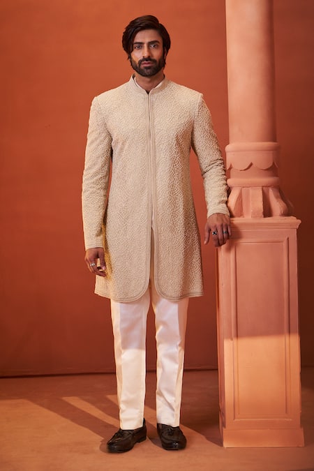 Millionaire Pearl Embroidered Sherwani Set 