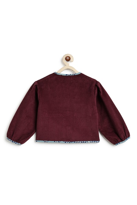 Buy_Tiber Taber_Maroon Corduroy Jacket _Online_at_Aza_Fashions