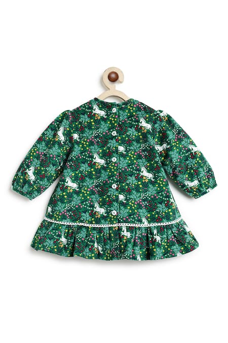 Shop_Tiber Taber_Green Corduroy Lace Dress 