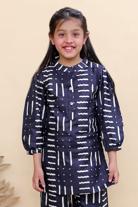 Buy Kalp Blue Cotton Midnight Block Print Palazzo Set Online at Aza Fashions Buy_Kalp_Blue Cotton Midnight Block Print Palazzo Set _Online_at_Aza_Fashions