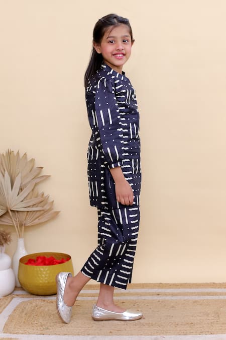 Shop Kalp Blue Cotton Midnight Block Print Palazzo Set Online at Aza Fashions Shop_Kalp_Blue Cotton Midnight Block Print Palazzo Set _Online_at_Aza_Fashions
