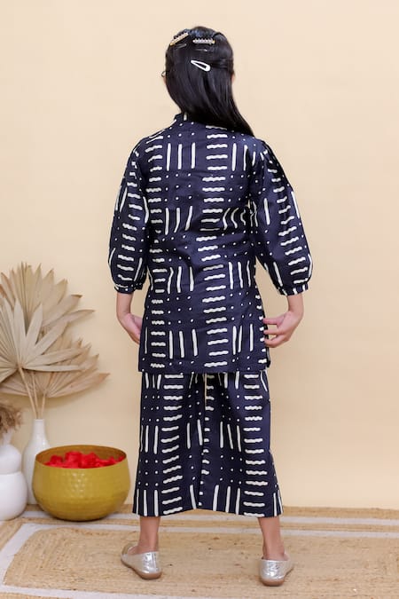Kalp Midnight Block Print Palazzo Set 