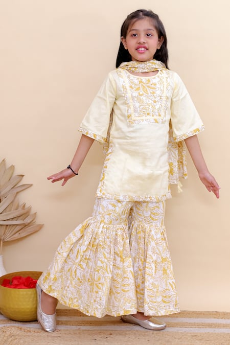Kalp Sunshine Gul Printed Kurta Sharara Set 