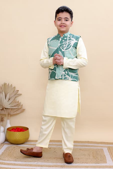 Kalp Rainforest Printed Vest Set 