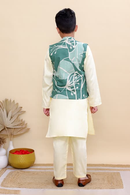 Kalp Rainforest Printed Vest Set 