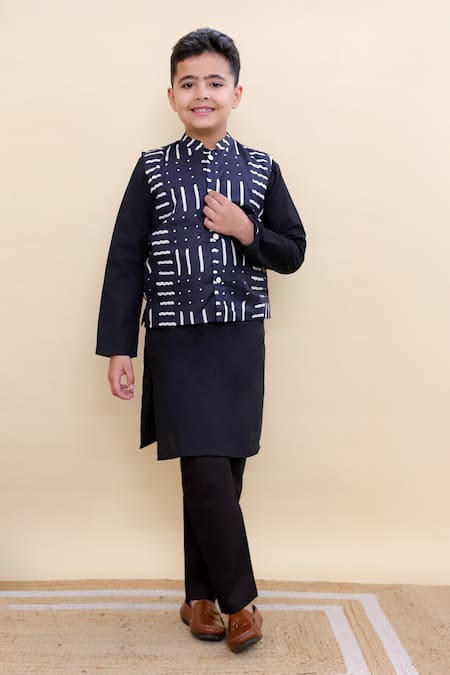 Kalp Indigo Dash Nehru Jacket Set 