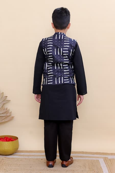 Kalp Indigo Dash Nehru Jacket Set 
