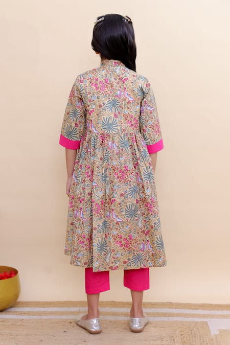 Kalp Fuchsia Bloom Tunic Set 