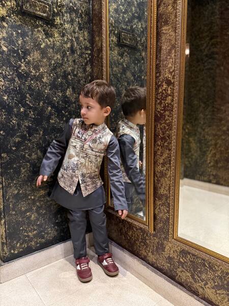 Buy_Funny Bones Clothings_Multi Color Silk Vann Vistaar Koti Set 