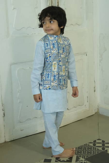 Funny Bones Clothings Tropical Print Koti Set 