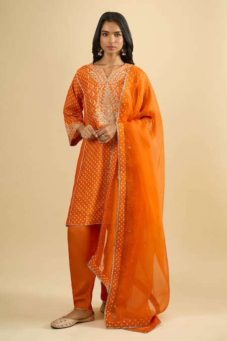 Sheetal Batra Gathered Embroidered Kurta Set