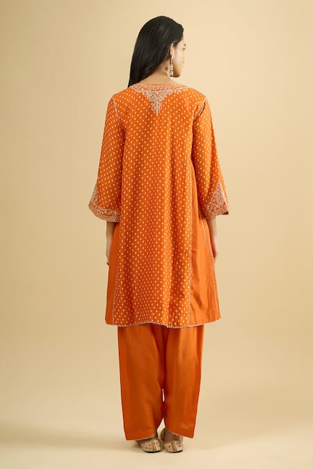 Sheetal Batra Gathered Embroidered Kurta Set