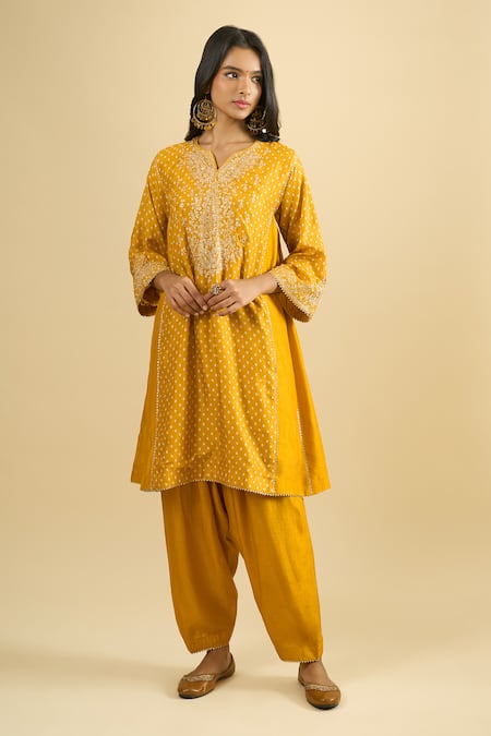 Sheetal Batra Gathered Embroidered Kurta & Salwar Set 