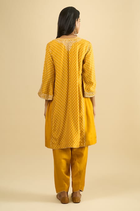Sheetal Batra Gathered Embroidered Kurta Set 