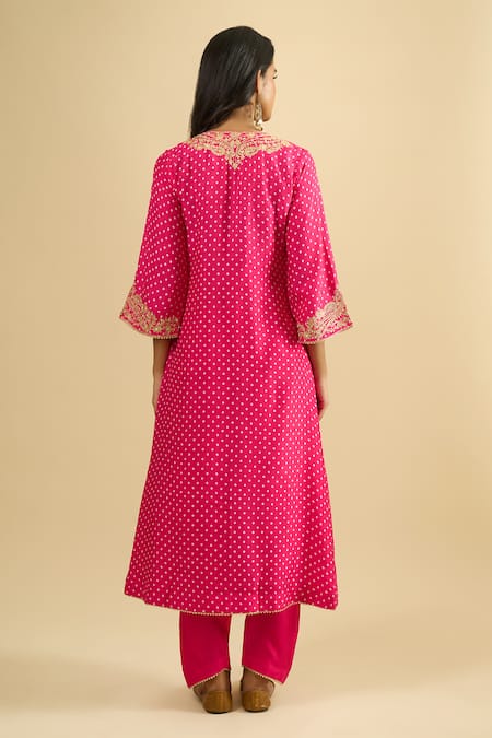 Sheetal Batra Pink Embroidered Kurta Set 