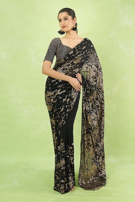 Nakul Sen Embroidered Saree With Blouse 