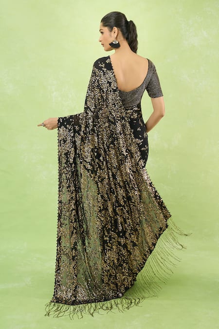 Nakul Sen Embroidered Saree With Blouse 