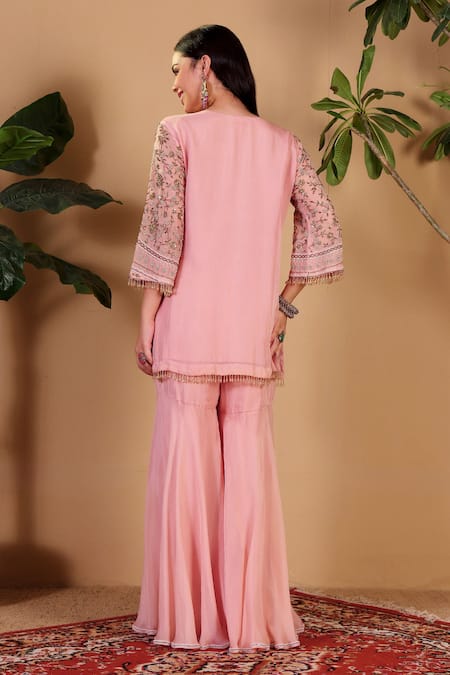 Sonali Methi Hand Embroidered Sharara Set 