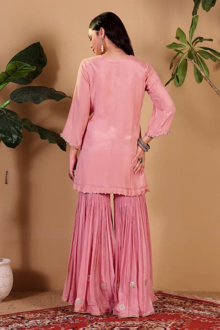 Sonali Methi Hand Embroidered Kurta Sharara Set 