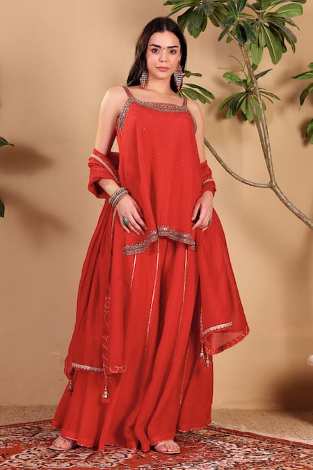 Sonali Methi Hand Embroidered Sharara Set 