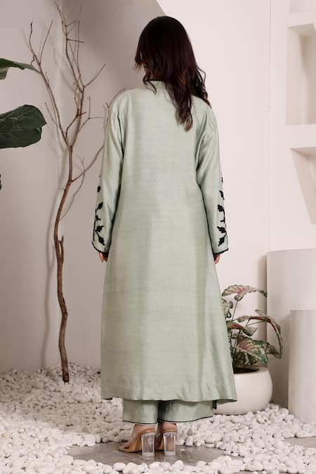 Sonali Methi Chanderi Hand Embroidered Kurta Set 