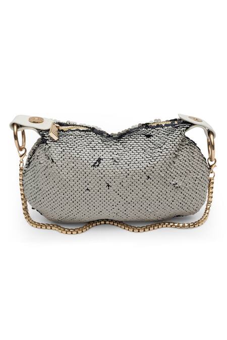 Shop_SG Collection By Sonia Gulrajani_Black Sequins Midnight Frost Reversible Sling Bag _Online_at_Aza_Fashions