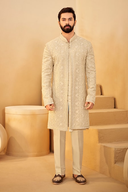 Millionaire Floral Embroidered Sherwani Set 
