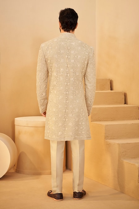 Millionaire Floral Embroidered Sherwani Set 