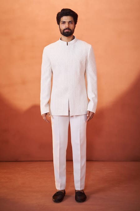 Millionaire Pearl Work Bandhgala Set 