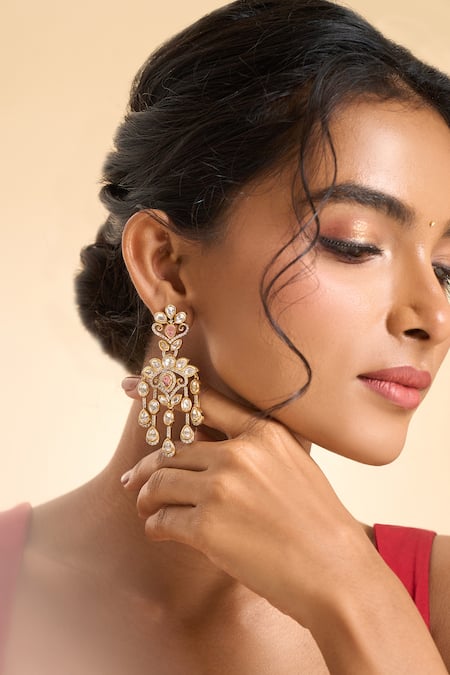 Nazaakat By Samara Singh Tassel Embellished Drop Earrings 