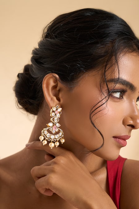 Nazaakat By Samara Singh Dangling Stone Embellished Earrings 