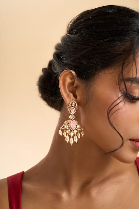 Nazaakat By Samara Singh Dangling Stone Drop Embellished Earrings 