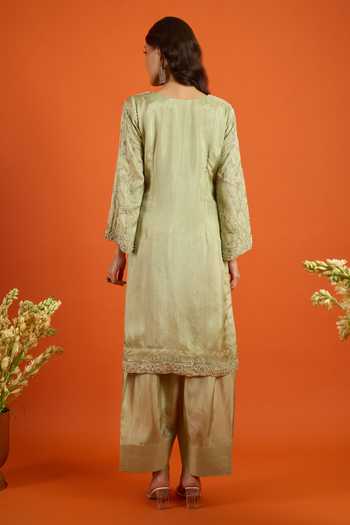 Khwaab By Sanjana Lakhani Floral Vine Embroidered Kurta Set 