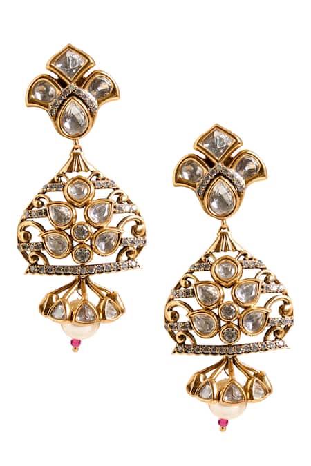 Nazaakat By Samara Singh Floral Embellished Earrings 