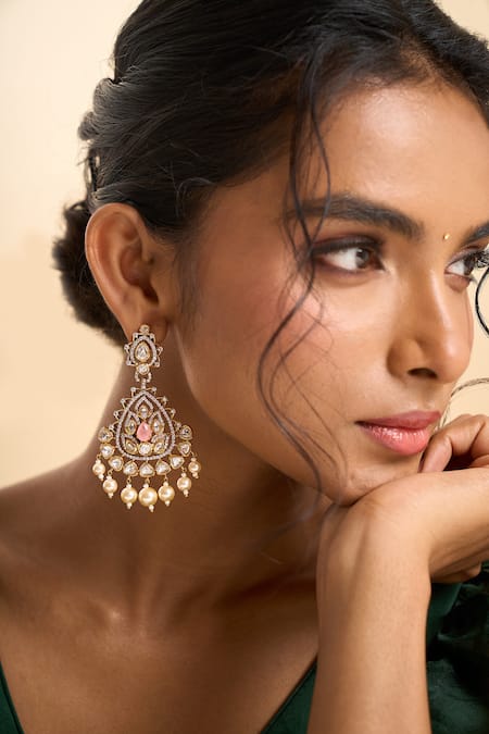 Nazaakat By Samara Singh Embellished Dangler Earrings 