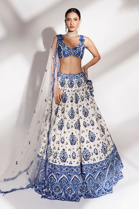 Anshika Tak Label Threadwork & Sequin Embroidered Bridal Lehenga Set 