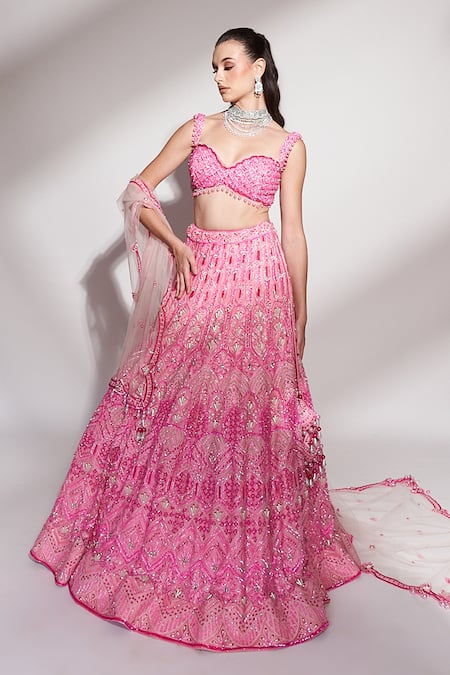 Anshika Tak Label Embroidered Sequins & Bead Lehenga Set 