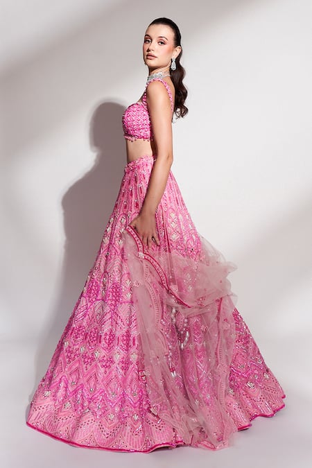 Anshika Tak Label Embroidered Sequins & Bead Lehenga Set 